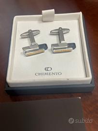 Chimento Gemelli In Acciaio E Titanio Logo In Oro