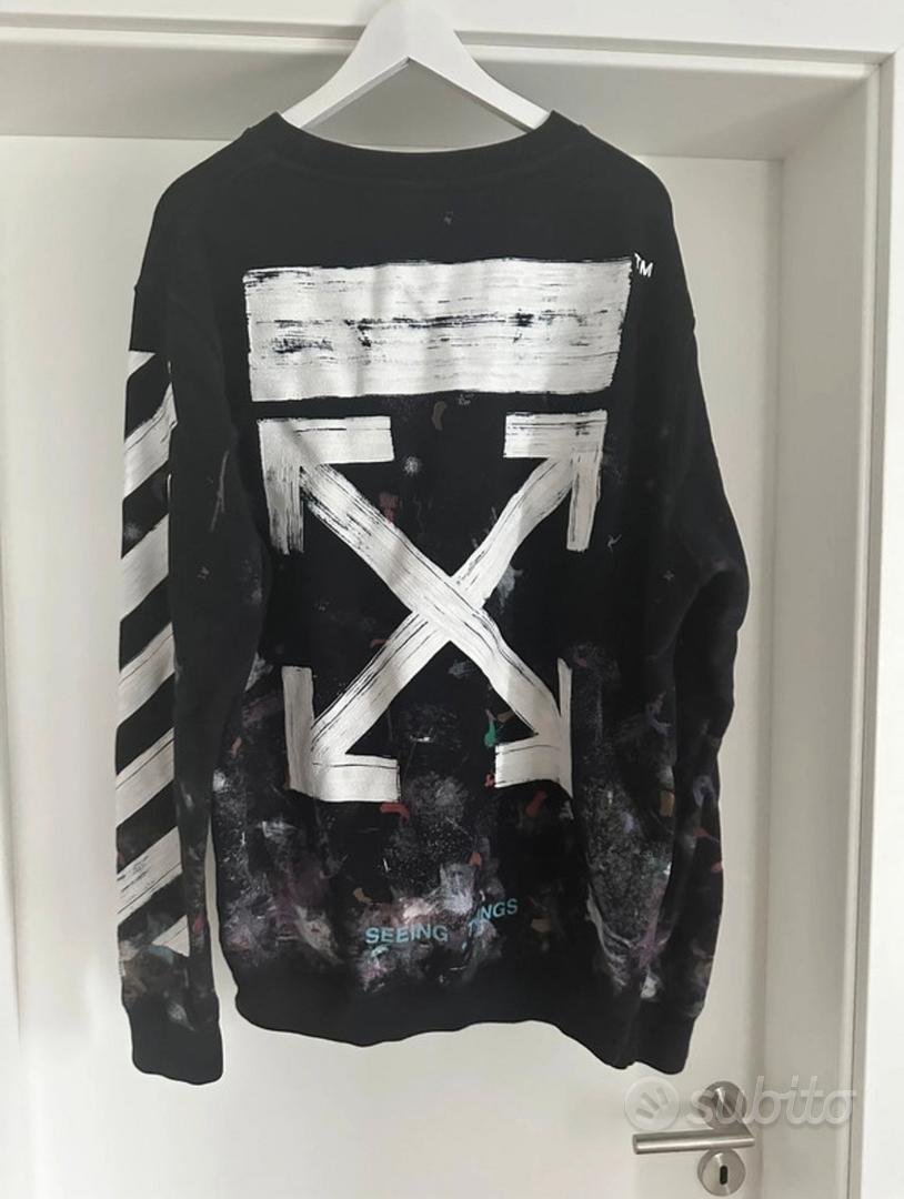Felpa Maglione Off-White Galaxy Nera Abbigliamento e Accessori