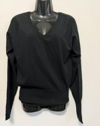 Denny Rose maglia nera V lana M