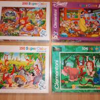 4 Puzzle Supercolor Clementoni Disney bambini