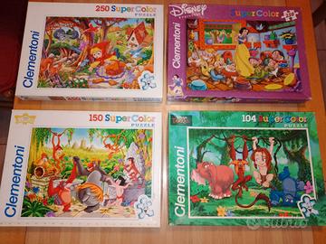 4 Puzzle Supercolor Clementoni Disney bambini