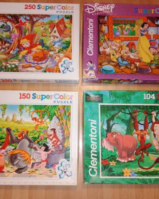 4 Puzzle Supercolor Clementoni Disney bambini