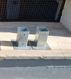 2 Staffe a bicchiere NUOVE da 7x7 cm per travi