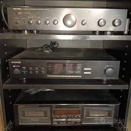 Impianto hi-fi(amplificatore+casse+radio+cassette)