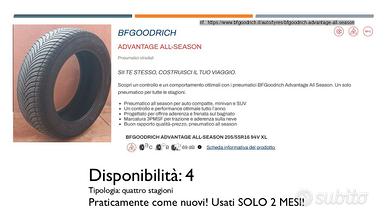 Pneumatico/Copertone auto 205/55R16 4 stagioni