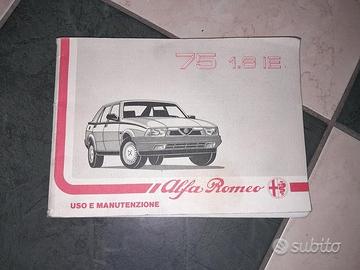 Libretto Uso E Manutenz. Per Alfa Romeo 75 1.8 IE