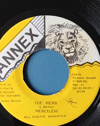 Disco - 45 giri, reggae. Merciless The Herb