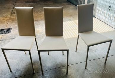 4 sedie in ecopelle e metallo da ricoprire