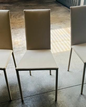 4 sedie in ecopelle e metallo da ricoprire