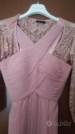 Abito cerimonia rosa antico con scarpe