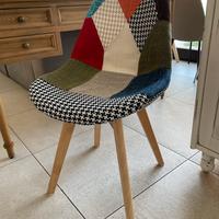 Sedia imbottita multicolore patchwork