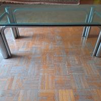 Tavolino acciaio/vetro vintage anni 70
