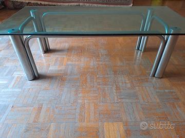 Tavolino acciaio/vetro vintage anni 70