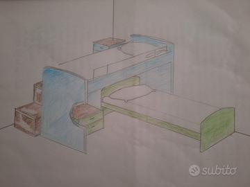 Composizione cameretta Siloma con 2 letti