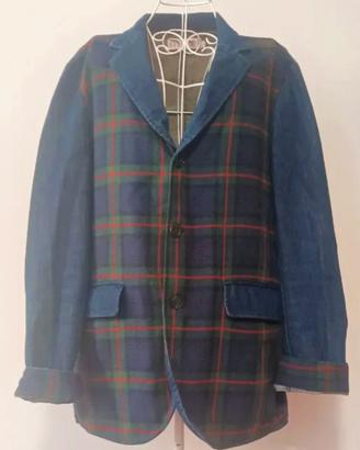 giacca MET in denim e tartan