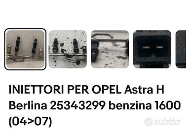 iniettori Opel Astra e Meriva 1.6 benzina