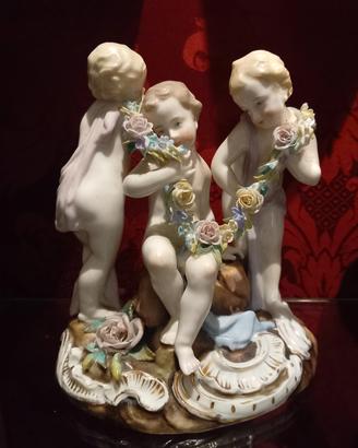 gruppo putti porcellana dresden meissen epoca 800'