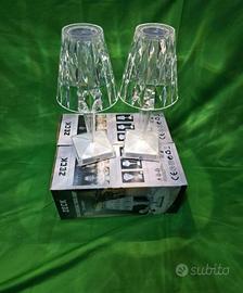 Coppia lampada da tavolo Led effetto cristallo 