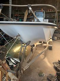 Barca con carrello e 2 motori