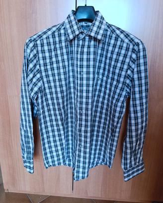 Camicia manica lunga quadretti rosa azzurro