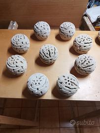 porta candele in pietra lavorate a mano 