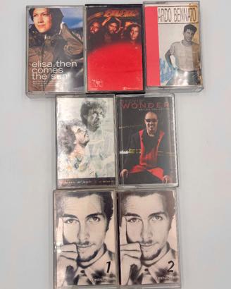 Lotto 7 musicassette Elisa Jovanotti Bee Gees