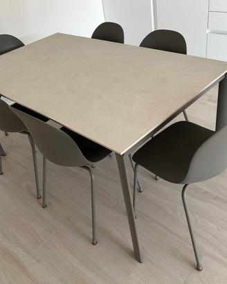 6 sedie + tavolo allungabile 160/310x90 Connubia