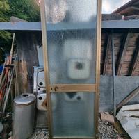 PORTA FINESTRA ALLUMINIO VETRO SATINATO 77 x 230