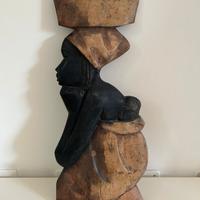 statua da parete di donna africana vintage 