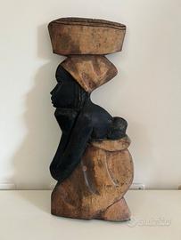 statua da parete di donna africana vintage 