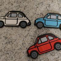 Bomboniera Calamita Fiat 500 in Legno Artigianale