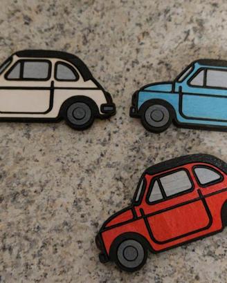 Bomboniera Calamita Fiat 500 in Legno Artigianale