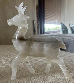 Scultura Cervo / Statuina Vintage in Onice