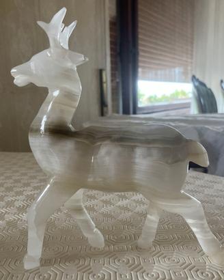 Scultura Cervo / Statuina Vintage in Onice