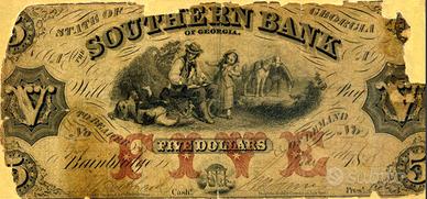 Stati Uniti 5 Dollari Southern Bank su carta