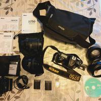 Nikon D750, obiettivi 50 mm e 24-120 mm, accessori