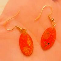 Orecchini pendenti goccia Rosso corallo (bijotte