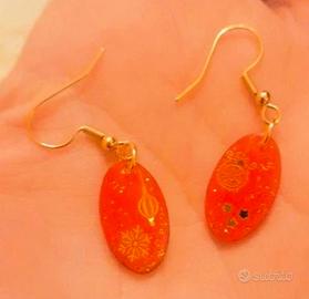 Orecchini pendenti goccia Rosso corallo (bijotte