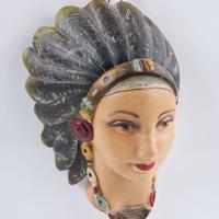 Testa in gesso anni ’50, stile Magri/Sarem Squaw