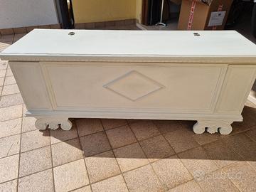 Cassapanca bianca legno