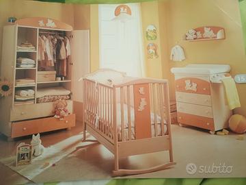 Cameretta bimbo/a Azur. Letto, armadio, fasciatoio