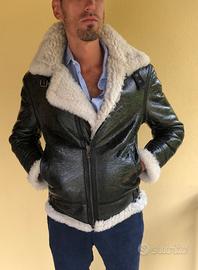 OBJ shearling cappotto giacca in lana e pelle Cond