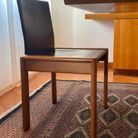 6 SEDIE di DESIGN in VERO CUOIO e LEGNO MASSELLO