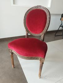 Poltrona velluto rosso