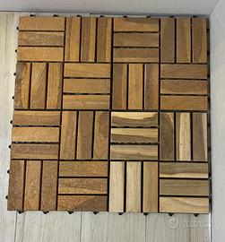 LEGNO TEAK 150 PEZZI MODULO PAVIMENTO 12 LAMELLE
