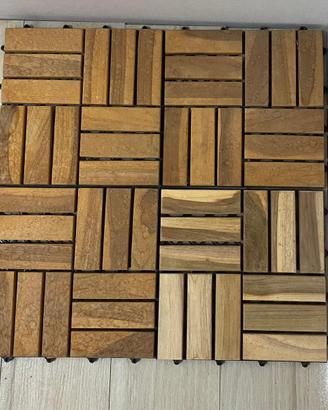 LEGNO TEAK 150 PEZZI MODULO PAVIMENTO 12 LAMELLE