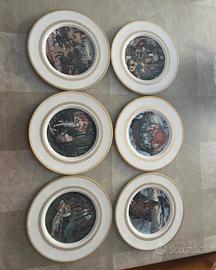 Set 6 piati Royal Worcester The King Arthur Plates