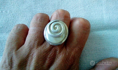 Anello vintage  argento 925 e madreperla