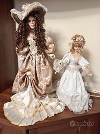 2 bambole in porcellana