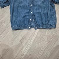 camicia a jeans con bottoni benetton